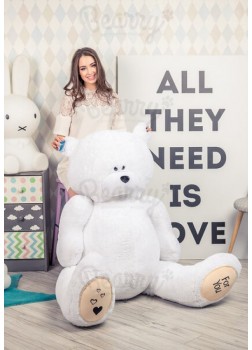 Мягкая игрушка огромный медведь Тедди 190 см белый